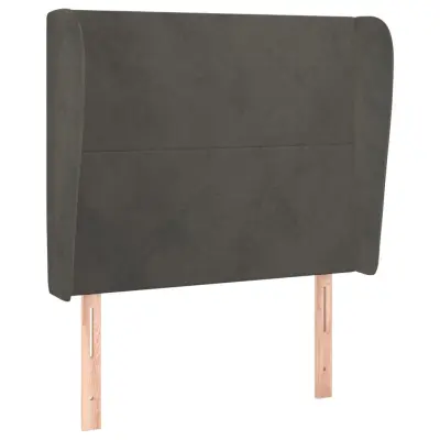 vidaXL Vzglavje z ušesi temno sivo 103x23x118/128 cm žamet