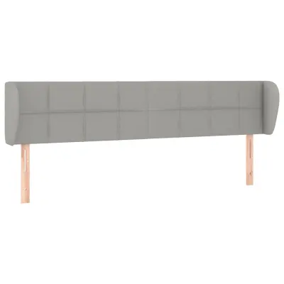 vidaXL Vzglavje z ušesi svetlo sivo 203x23x78/88 cm blago