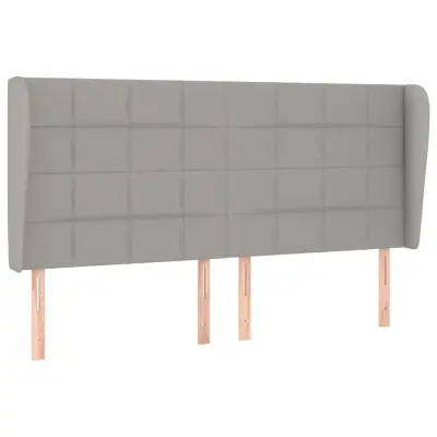vidaXL Vzglavje z ušesi svetlo sivo 203x23x118/128 cm blago