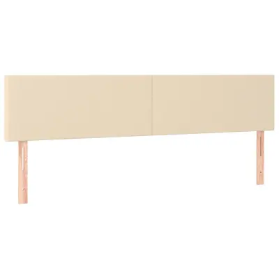 vidaXL Posteljno vzglavje 2 kosa krem 90x5x78/88 cm blago