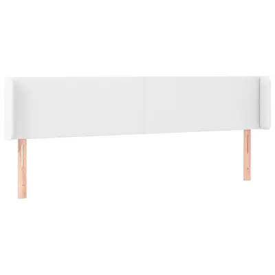 vidaXL Vzglavje z ušesi belo 183x16x78/88 cm umetno usnje