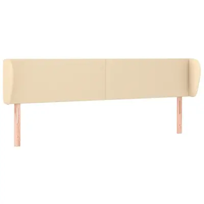 vidaXL Vzglavje z ušesi krem 183x23x78/88 cm blago