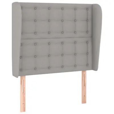 vidaXL Vzglavje z ušesi svetlo sivo 93x23x118/128 cm blago