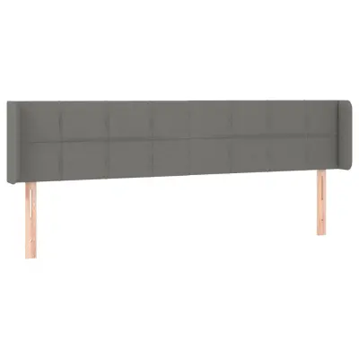 vidaXL Vzglavje z ušesi temno sivo 183x16x78/88 cm blago