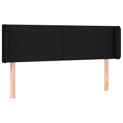 vidaXL Vzglavje z ušesi črno 147x16x78/88 cm blago
