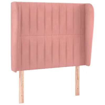 vidaXL Vzglavje z ušesi roza 83x23x118/128 cm žamet