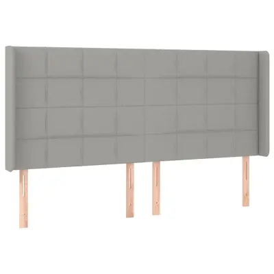 vidaXL Vzglavje z ušesi svetlo sivo 183x16x118/128 cm blago