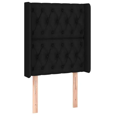 vidaXL Vzglavje z ušesi črno 83x16x118/128 cm blago