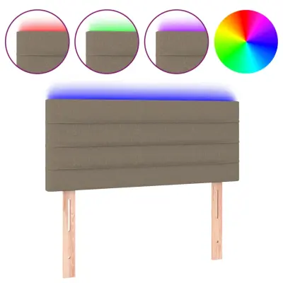 vidaXL LED posteljno vzglavje taupe 90x5x78/88 cm blago