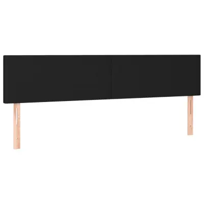 vidaXL Posteljno vzglavje 2 kosa črn 90x5x78/88 cm blago