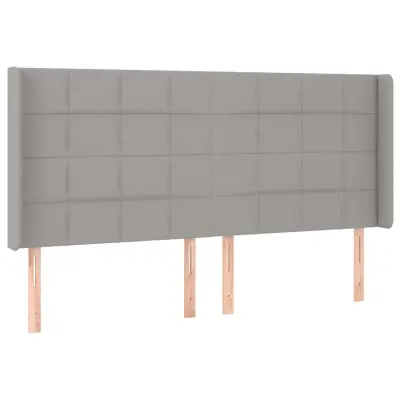 vidaXL Vzglavje z ušesi svetlo sivo 203x16x118/128 cm blago