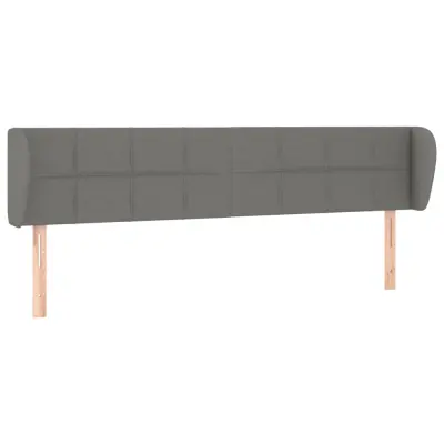 vidaXL Vzglavje z ušesi temno sivo 163x23x78/88 cm blago