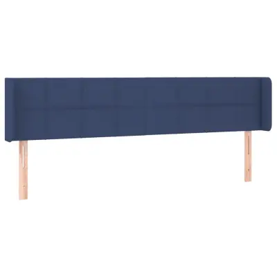vidaXL Vzglavje z ušesi modro 183x16x78/88 cm blago