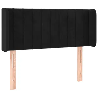 vidaXL Vzglavje z ušesi črno 103x16x78/88 cm žamet