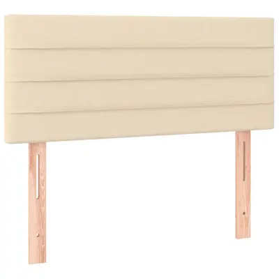 vidaXL Posteljno vzglavje krem 90x5x78/88 cm blago