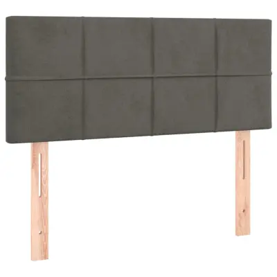 vidaXL Posteljno vzglavje temno sivo 100x5x78/88 cm žamet