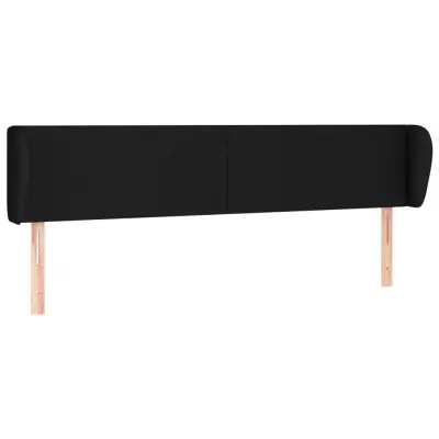 vidaXL Vzglavje z ušesi črno 163x23x78/88 cm blago