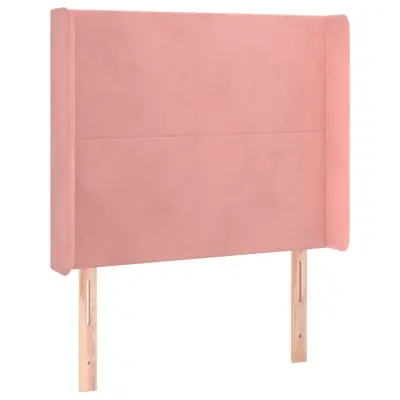 vidaXL Vzglavje z ušesi roza 93x16x118/128 cm žamet