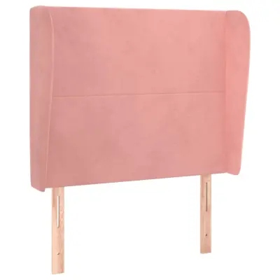 vidaXL Vzglavje z ušesi roza 93x23x118/128 cm žamet