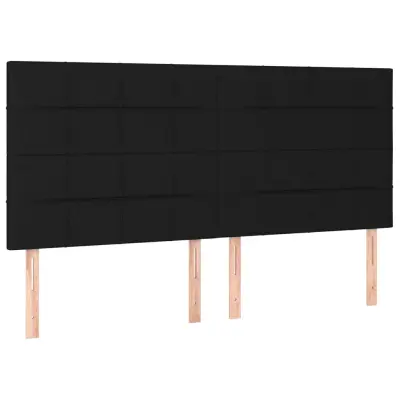 vidaXL Posteljno vzglavje 4 kosa črn 80x5x78/88 cm blago