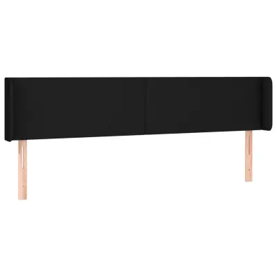 vidaXL Vzglavje z ušesi črno 203x16x78/88 cm blago