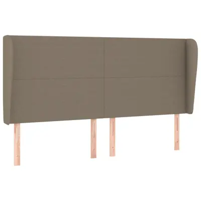 vidaXL Vzglavje z ušesi taupe 183x23x118/128 cm blago