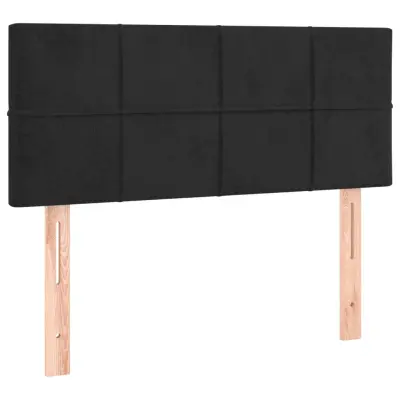 vidaXL Posteljno vzglavje črno 100x5x78/88 cm žamet