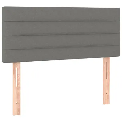 vidaXL Posteljno vzglavje temno sivo 90x5x78/88 cm blago
