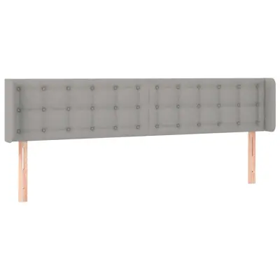 vidaXL Vzglavje z ušesi svetlo sivo 183x16x78/88 cm blago