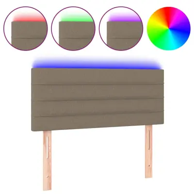 vidaXL LED posteljno vzglavje taupe 80x5x78/88 cm blago