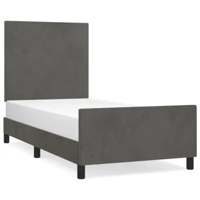 vidaXL Posteljni okvir brez vzmetnice temno siv 80x200 cm žamet