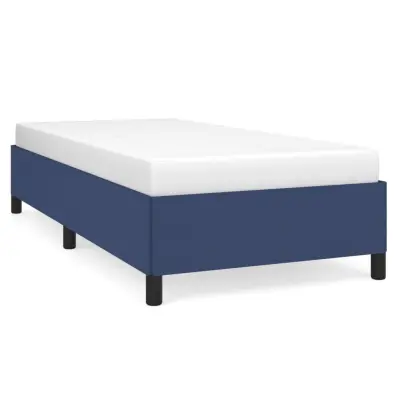 vidaXL Posteljni okvir brez vzmetnice modra 90x190 cm tkanina