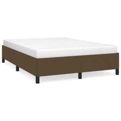 vidaXL Posteljni okvir brez vzmetnice temno rjav 140x200 cm tkanina