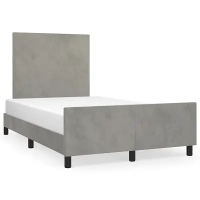 vidaXL Posteljni okvir brez vzmetnice svetlo siv 120x200 cm žamet