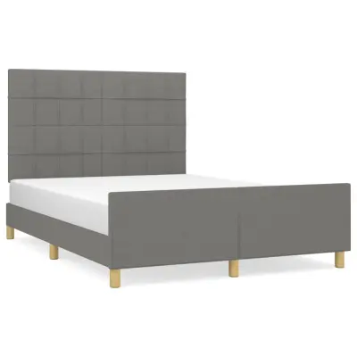 vidaXL Posteljni okvir brez vzmetnice temno siv 140x200 cm tkanina