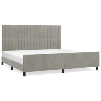 vidaXL Posteljni okvir brez vzmetnice svetlo siv 200x200 cm žamet