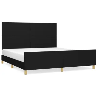 vidaXL Posteljni okvir brez vzmetnice črn 160x200 cm blago