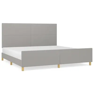 vidaXL Posteljni okvir brez vzmetnice svetlo siv 200x200 cm blago