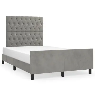 vidaXL Posteljni okvir brez vzmetnice svetlo siv 120x200 cm žamet