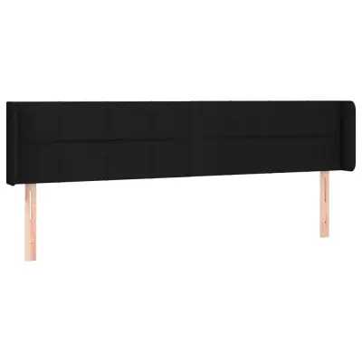 vidaXL Vzglavje z ušesi črno 183x16x78/88 cm blago