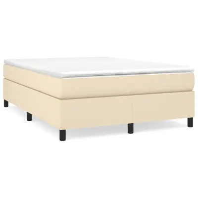vidaXL Posteljni okvir brez vzmetnice krem 140x190 cm blago