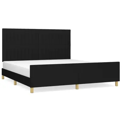 vidaXL Posteljni okvir brez vzmetnice črn 180x200 cm blago