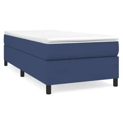vidaXL Posteljni okvir brez vzmetnice modra 90x190 cm tkanina