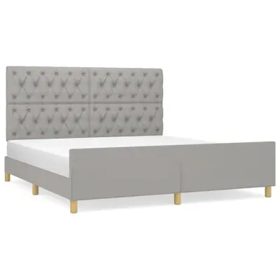 vidaXL Posteljni okvir brez vzmetnice svetlo siv 160x200 cm blago