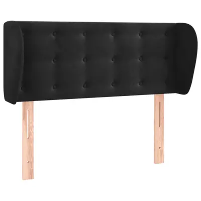 vidaXL Vzglavje z ušesi črno 93x23x78/88 cm žamet