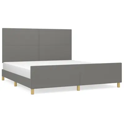 vidaXL Posteljni okvir brez vzmetnice temno siv 160x200 cm blago
