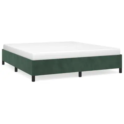 vidaXL Posteljni okvir brez vzmetnice temno zelen 180x200 cm žamet