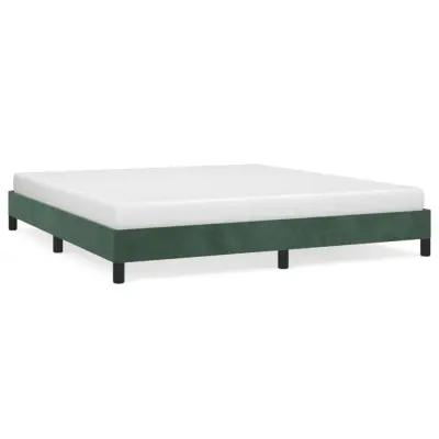 vidaXL Posteljni okvir brez vzmetnice temno zelen 180x200 cm žamet