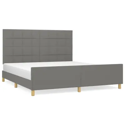 vidaXL Posteljni okvir brez vzmetnice temno siv 160x200 cm blago