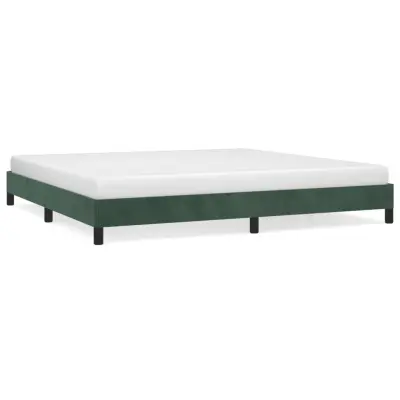 vidaXL Posteljni okvir brez vzmetnice temno zelen 200x200 cm žamet